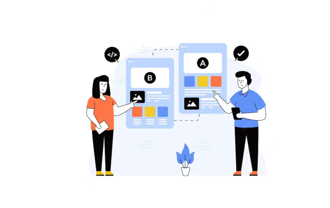 A split image featuring a checkmark icon representing 'right' on one side and a cross icon representing 'wrong' on the other, symbolizing decision-making. it symbolizes PWAs vs Native Apps – Compare cost, performance, and features to choose the best app solution for your business needs.