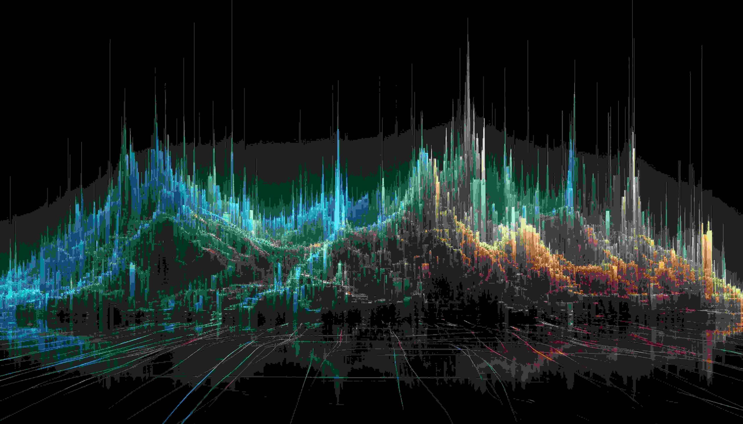 An abstract graph illustrating strategies for successful data-driven transformation.