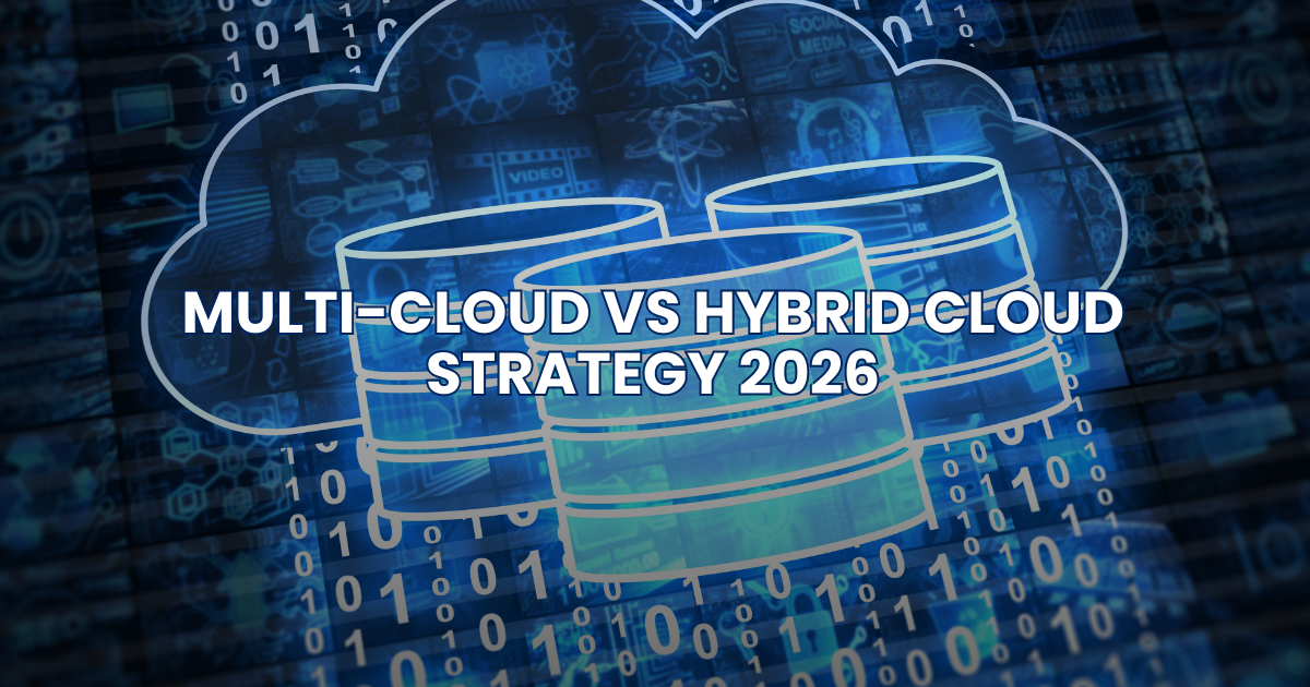 Multi-cloud vs hybrid cloud USA strategy diagram showing cloud migration, scalability, security, and infrastructure planning