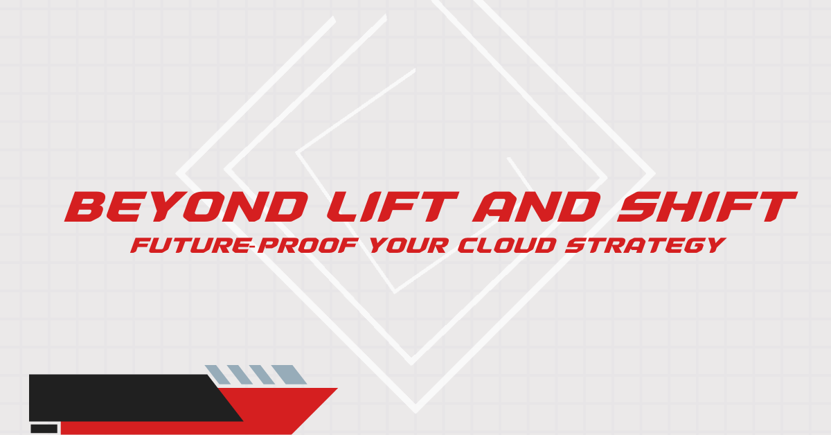A conceptual visual showing a physical server rack being transformed into dynamic, glowing cloud microservices icons, representing the shift from Lift and Shift to modernization.