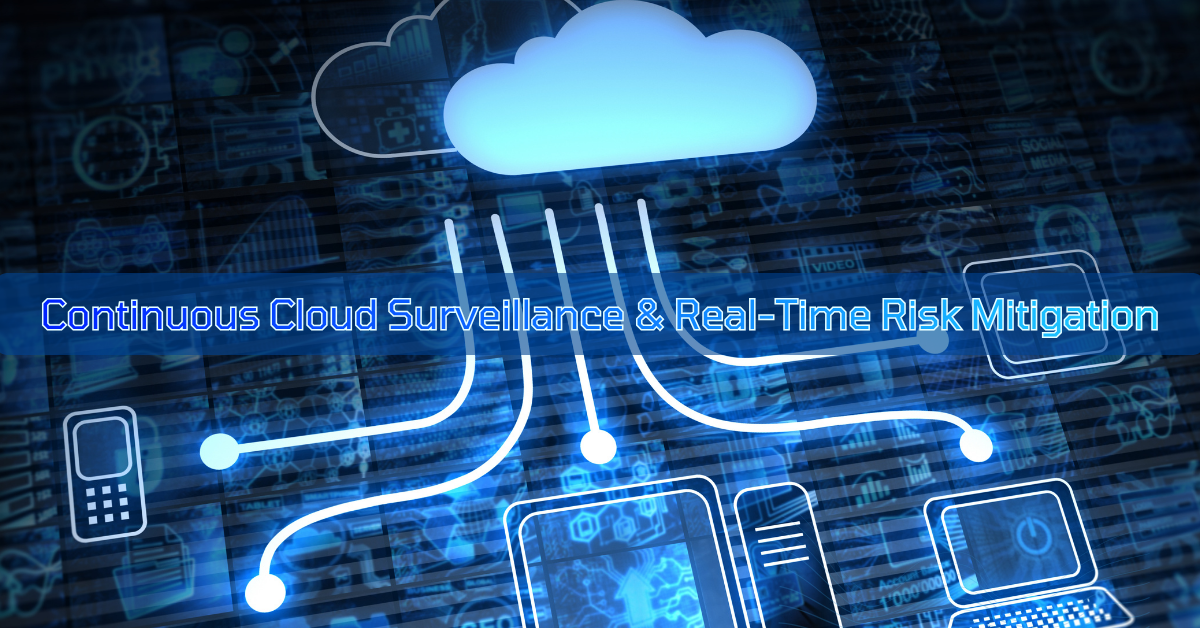Cloud surveillance for enterprises dashboard showing real-time cloud security monitoring and risk alerts in US environment